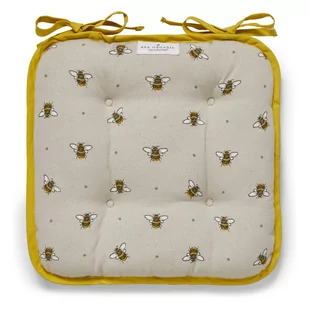 Beżowo-żółta bawełniana poduszka na krzesło Cooksmart ® Bumble Bees - Poduszki na krzesła - miniaturka - grafika 1