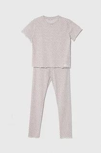 Piżamy dla dziewczynek - Tommy Hilfiger piżama dziecięca kolor beżowy wzorzysta - grafika 1