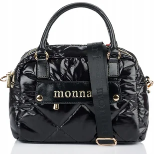 Torebka Damska Listonoszka MONNARI Pojemna KUFEREK Pikowana Lakierowana - Torebki damskie - miniaturka - grafika 1