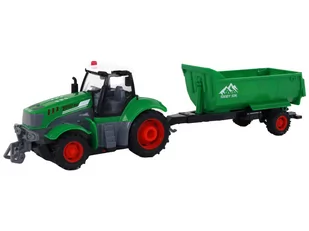 Zdalnie Sterowany Ciągnik Traktor R/C z Przyczepą 1:24 Światła Zielony - Zabawki zdalnie sterowane - miniaturka - grafika 2