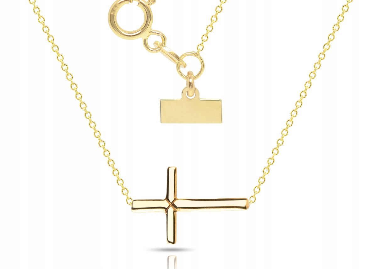 CELEBRYTKA ZŁOTY NASZYJNIK GWIAZD KRZYŻYK 333 50CM