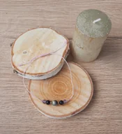 Bransoletki - Bransoletka Fluoryt, Czarny Turmalin, Oko Orła, różowy sznurek - miniaturka - grafika 1