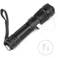 Latarki - Latarka Taktyczna Mocna Led Xhp50 Zoom Usb +1,5Km - miniaturka - grafika 1