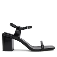 Sandały damskie - Sandały Calvin Klein Block Heel Sandal 75 Lth HW0HW02650 Czarny - miniaturka - grafika 1