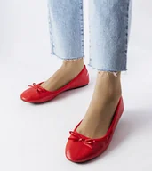 Baleriny - Czerwone balerinki z kokardką Vaillancour - marka niezdefiniowana - miniaturka - grafika 1