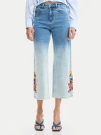 Spodnie damskie - Desigual Jeansy Coco 26SWDD20 Niebieski Straight Fit - miniaturka - grafika 1