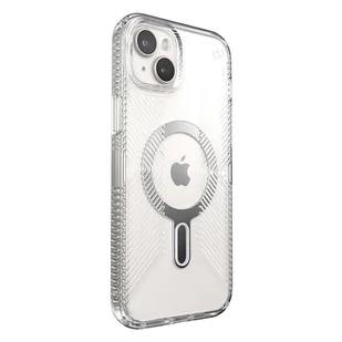 Speck Presidio Perfect-Clear Grip ClickLock & Magsafe - Etui iPhone 15 Plus (Clear / Chrome Finish / Serene Silver) - Etui i futerały do telefonów - miniaturka - grafika 1