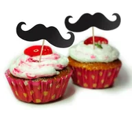 Naczynia i sztućce jednorazowe - Wąsy na piku - 6 sztuk - miniaturka - grafika 1