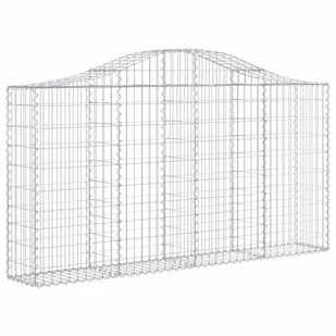 VIDAXL Kosze gabionowe, 7 szt, 200x30x100/120 cm, galwanizowane żelazo - Ogrodzenia - miniaturka - grafika 4