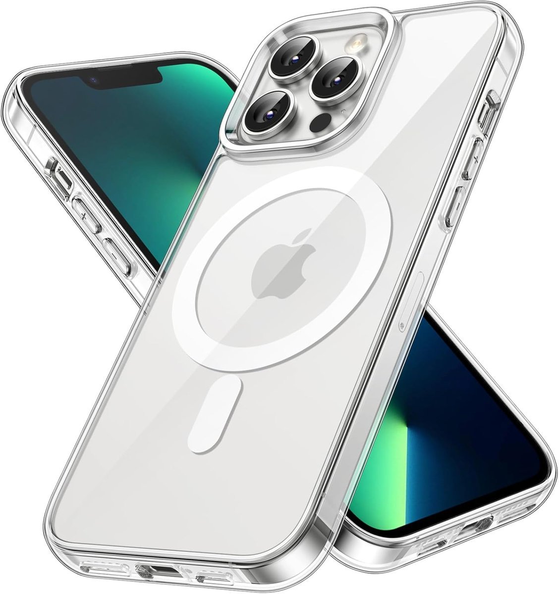 JETech Magnetyczna Etui dla iPhone 13 Pro Max 6,7 Cala Kompatybilny z MagSafe Bezprzewodowy Ładowanie, Odporny Wstrząsy Case, Przezroczysty Tył, Odp..