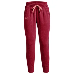 Under Armour Rival Fleece Joggers 1356416-664 Damskie Spodnie Czerwone - Spodnie damskie - miniaturka - grafika 1
