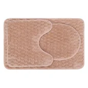 Dywaniki łazienkowe - Dywanik łazienkowy 3-elementowy Andora beżowy - miniaturka - grafika 1