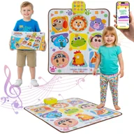 Maty edukacyjne - MATA MUZYCZNA INTERAKTYWNA DLA DZIECI 82×65 cm + DŹWIĘKI MUZYKA, Mata Do Tańczenia Dla Dziewczynki Chłopca + EBOOK - miniaturka - grafika 1