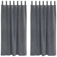 Zasłony - Zasłony vidaXL Super jasnoszare Poliester 140 x 175 cm - miniaturka - grafika 1