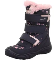 Śniegowce damskie - SUPERFIT ŚNIEGOWCE GRANATOWE ZE SKÓRĄ NA RZEPY 29 JŁA - miniaturka - grafika 1