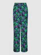 Spodnie damskie - Spodnie materiałowe z kwiatowym wzorem model ‘LICCO’ - miniaturka - grafika 1