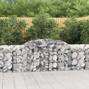 vidaXL Kosze gabionowe, 13 szt, 300x50x80/100 cm, galwanizowane żelazo - Ogrodzenia - miniaturka - grafika 1