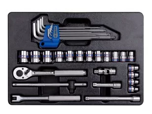 KING TONY Zestaw nasadek + zestaw imbusów 9-93523MR, 3/8", 6-kątne, 6-22 mm, 1,5-10 mm - Zestawy narzędziowe - miniaturka - grafika 1