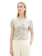 Koszulki i topy damskie - T-shirt damski TOM TAILOR z nadrukiem, 16339-szare chmury, XS - miniaturka - grafika 1