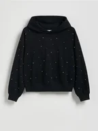 Bluzy dla dziewczynek - Reserved - Bluza z aplikacjami - czarny - miniaturka - grafika 1