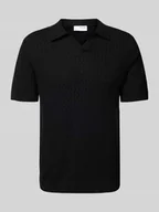Koszulki męskie - Koszulka polo o kroju regular fit z efektem szydełkowym model ‘LINO’ - miniaturka - grafika 1