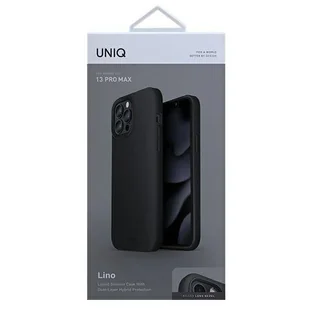 UNIQ etui Lino iPhone 13 Pro Max 6,7" czarny/ink black - Etui i futerały do telefonów - miniaturka - grafika 6