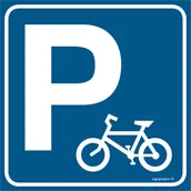 Systemy ekspozycyjne i znaki informacyjne - RA124 PARKING DLA ROWERÓW, PN - PŁYTA PCV 1MM; (100X100MM) - miniaturka - grafika 1