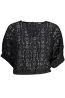 Koszulki i topy damskie - DESIGUAL CZARNY T-SHIRT DAMSKI Z KRÓTKIM RĘKAWEM - miniaturka - grafika 1