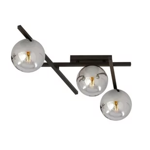Emibig Lighting czarny krótki żyrandol srebrne klosze SMART 3 BLACK/GRAFIT 1104/3 nowoczesna lampa sufitowa szklane chromowane kule 1104/3 - Lampy sufitowe - miniaturka - grafika 1