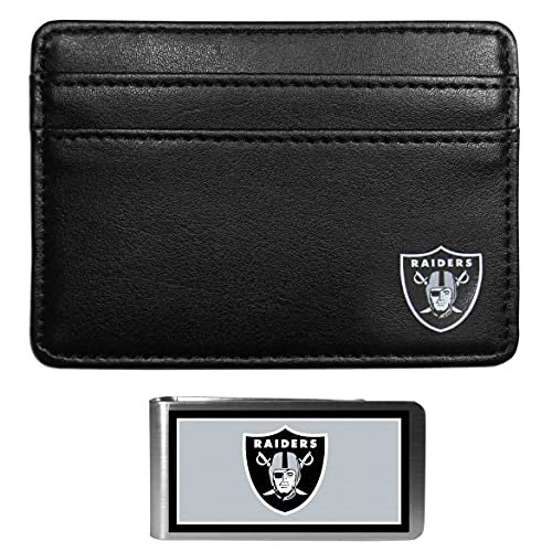 Siskiyou Sports NFL Las Vegas Raiders weekendowy portfel i kolorowy klips do pieniędzy, czarny, jeden rozmiar