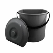 Inne artykuły do sprzątania - Wiadro West przyścienne z pokrywką ciemny popiel - miniaturka - grafika 1