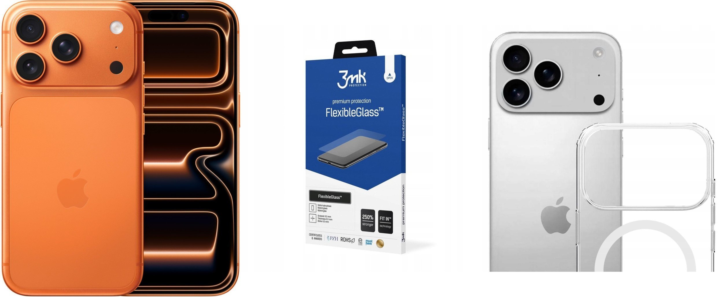 Smartfon Apple iPhone 17 Pro 5G 12/256GB Pomarańczowy MG8H4 + FlexibleGlass + Etui Armor MagCase