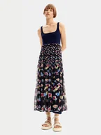 Sukienki - Desigual Sukienka letnia Vancouver 24SWVK58 Granatowy Regular Fit - miniaturka - grafika 1