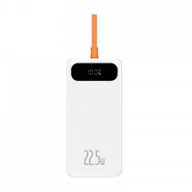 Powerbanki - Baseus Block powerbank z cyfrowym wyświetlaczem i wbudowanym kablem USB Typ C szybkie ładowanie SCP 10000mAh 22,5W biały PPBLK-A02 - miniaturka - grafika 1