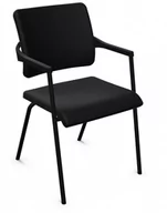 Fotele i krzesła biurowe - Krzesło konferencyjne czarne 2ME Nowy Styl z podłokietnikami - miniaturka - grafika 1