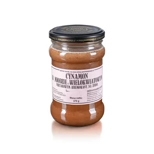 CYNAMON W MIODZIE WIELOKWIATOWYM - MIÓD CYNAMONOWY 370g, pyszny, słodki, nierozgrzewany, 100 lat tradycji, zdrowy - Miód - miniaturka - grafika 1