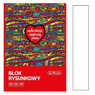 Blok rysunkowy A4 WOŚP 20 kartek 80g/m2 HERLITZ - Podobrazia, bloki, papiery - miniaturka - grafika 1