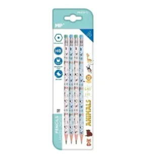 Mp Main Paper Ołówek z gumką Hb Zwierzęta 4szt - Ołówki - miniaturka - grafika 2