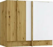 Szafki kuchenne - Stolkar Szafka kuchenna narożna ISABEL DNP90 P/L szary mat/dąb artisan STOLKAR - miniaturka - grafika 1