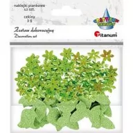 Zabawki kreatywne - Cekiny kwiaty + naklejki mix jasnozielone 12szt - miniaturka - grafika 1