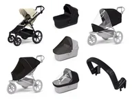 Wózki dziecięce - Wózek miejski Thule Urban Glide 4-wheel Soft beige + Bassinet Black SET 7in1 - miniaturka - grafika 1