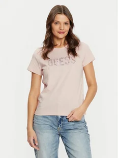 Guess T-Shirt W5RI19 I3Z14 Beżowy Regular Fit - Koszulki i topy damskie - miniaturka - grafika 1