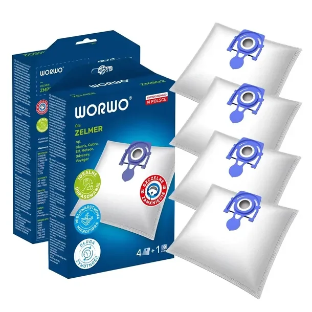 Worki Odkurzacza Do Zelmer Cobra 4x Sztuki + Filtr Syntetyczne