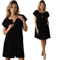 Piżamy ciążowe - Formommy Koszula Nocna Ciążowa Do Karmienia Na Zamek Czarna XL - miniaturka - grafika 1