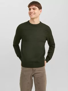Swetry męskie - Jack & Jones Sweter w kolorze ciemnozielonym - grafika 1