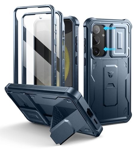 Dexnor Etui do Samsung Galaxy S24 Plus z wbudowaną osłoną kamery przesuwnej, ochrona wyświetlacza i podpórką, wytrzymałe etui na telefon komórkowy, ochrona ekranu i podpórka, wytrzymałe etui na