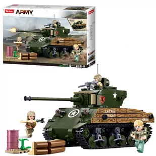 Klocki Sluban Czołg Średni Wojskowy M4A3 76W Wojsko 715 El. - Klocki - miniaturka - grafika 1