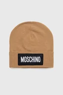 Czapki damskie - Moschino czapka kaszmirowa kolor brązowy wełniana - miniaturka - grafika 1