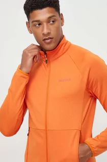 Bluzy męskie - Marmot bluza sportowa Leconte Fleece męska kolor pomarańczowy gładka - grafika 1