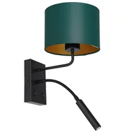 Lampy ścienne - Luminex Arden 3544 kinkiet lampa ścienna 2x8W+60W G9+E27 czarny/zielony/złoty - miniaturka - grafika 1